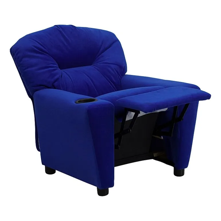 Chandler Plush Recliner with Cup Holder for Kids
