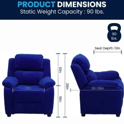 Charlie Padded Arm Recliner for Kids