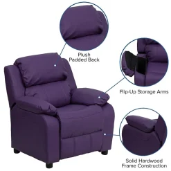 Charlie Padded Arm Recliner for Kids