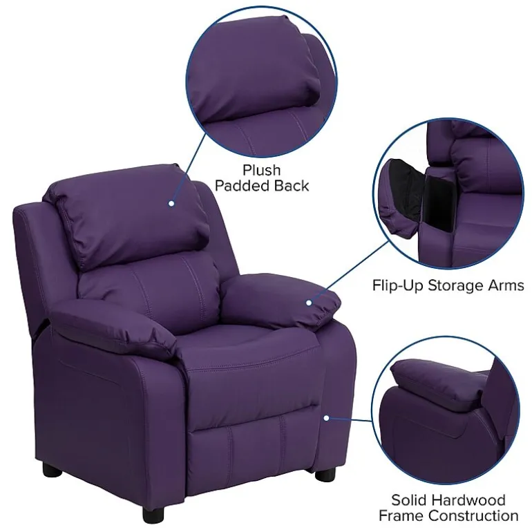 Charlie Padded Arm Recliner for Kids