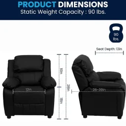 Charlie Padded Arm Recliner for Kids