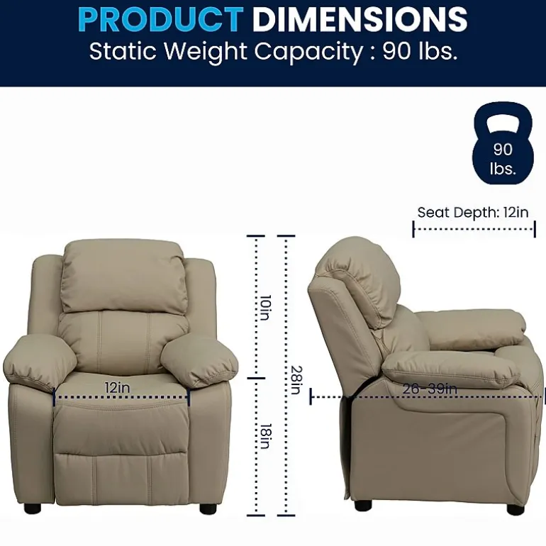 Charlie Padded Arm Recliner for Kids