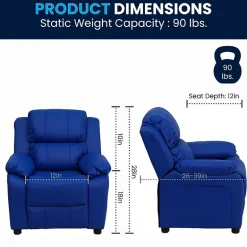 Charlie Padded Arm Recliner for Kids