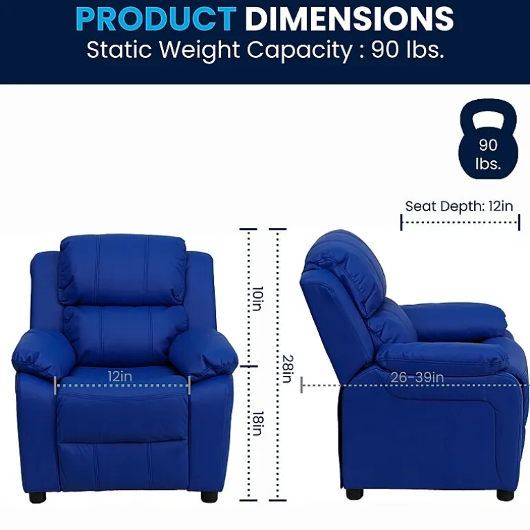 Charlie Padded Arm Recliner for Kids