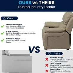 Charlie Padded Arm Recliner for Kids