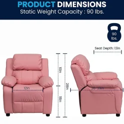 Charlie Padded Arm Recliner for Kids