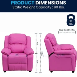Charlie Padded Arm Recliner for Kids