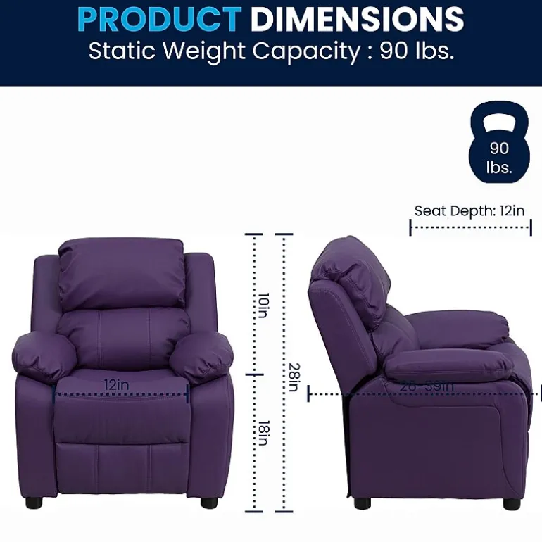 Charlie Padded Arm Recliner for Kids