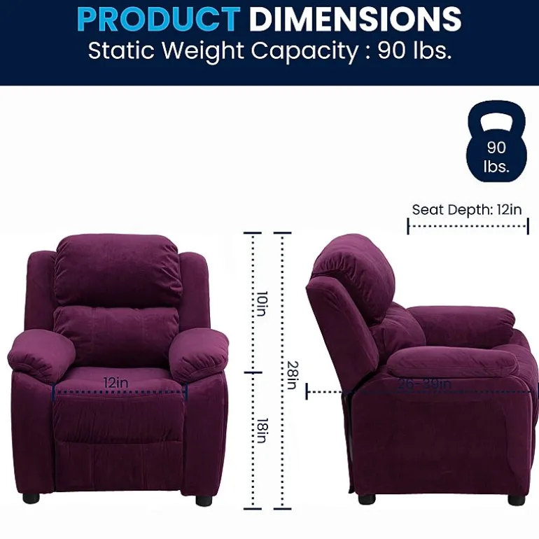 Charlie Padded Arm Recliner for Kids
