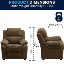 Charlie Padded Arm Recliner for Kids
