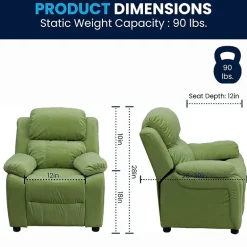 Charlie Padded Arm Recliner for Kids