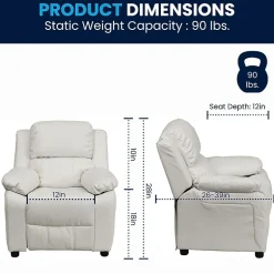 Charlie Padded Arm Recliner for Kids