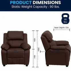 Charlie Padded Arm Recliner for Kids
