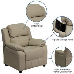 Charlie Padded Arm Recliner for Kids