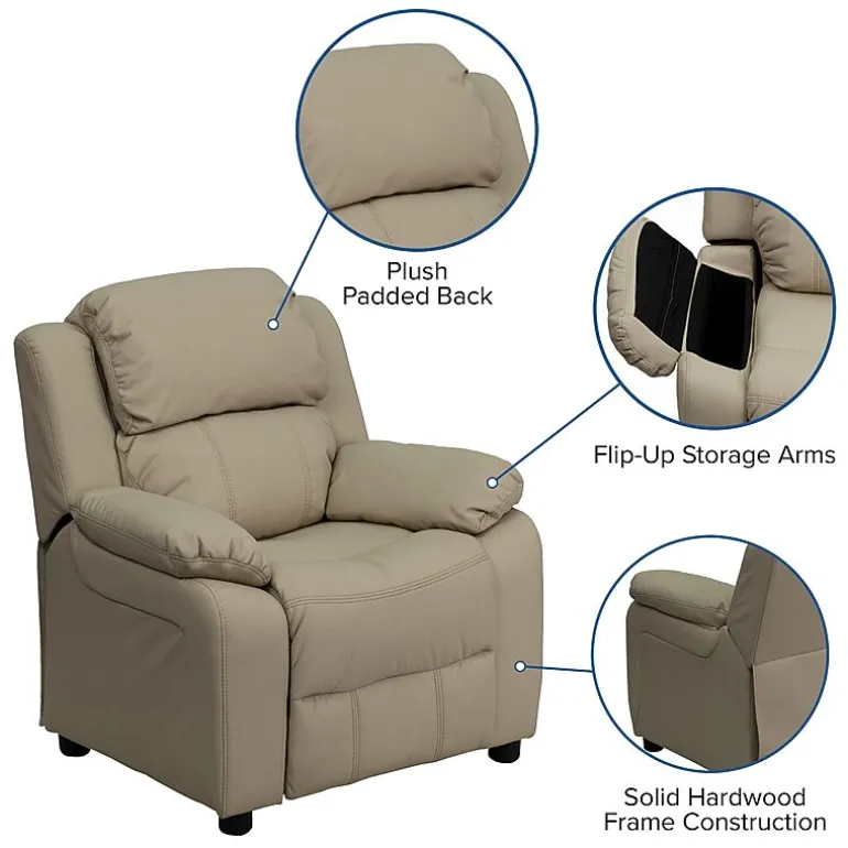 Charlie Padded Arm Recliner for Kids