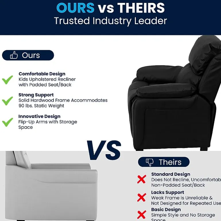 Charlie Padded Arm Recliner for Kids