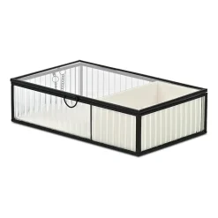 Cheungs Glass Box With Two Padded Compartments Jewelry Organizer
