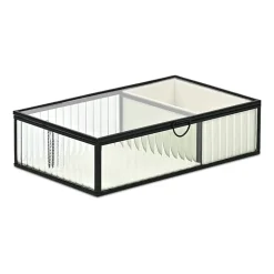 Cheungs Glass Box With Two Padded Compartments Jewelry Organizer