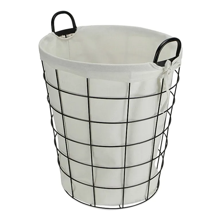 Cheungs Lined Metal Wire Laundry Basket