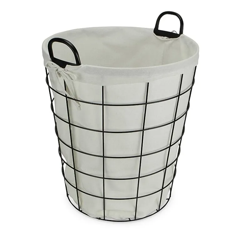 Cheungs Lined Metal Wire Laundry Basket