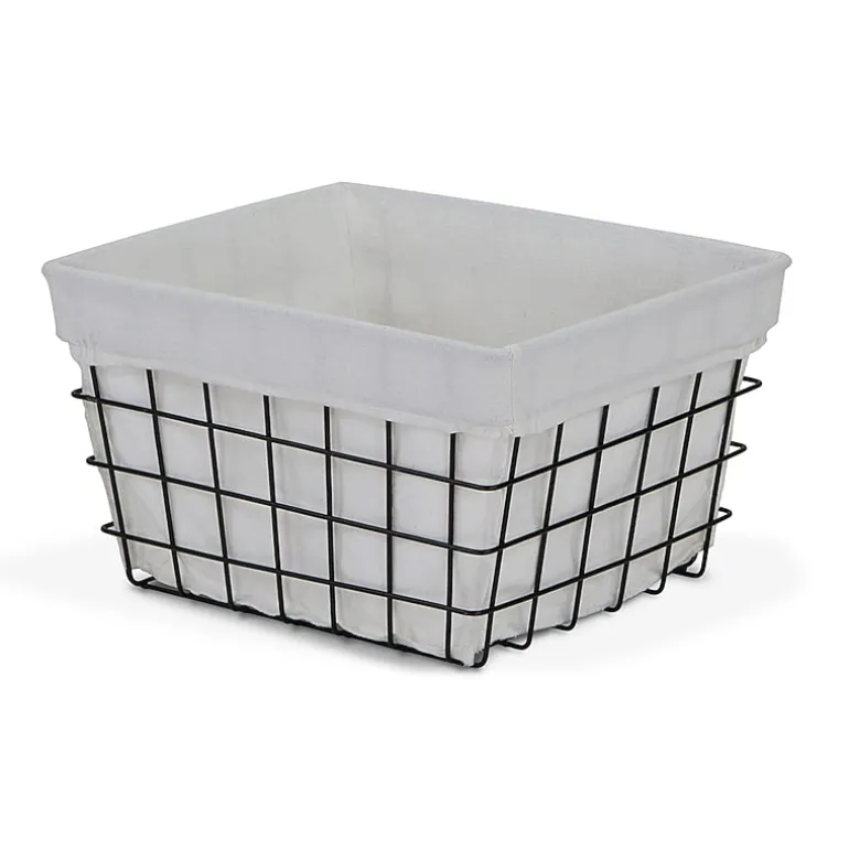 Cheungs Lined Rectangular Metal Basket