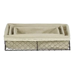 Cheungs Set Of 3 Lined Rectangular Wire Tray