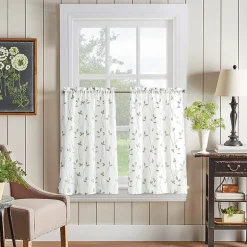 CHF Botanical Embroidery 2-pc. Rod Pocket Window Tier