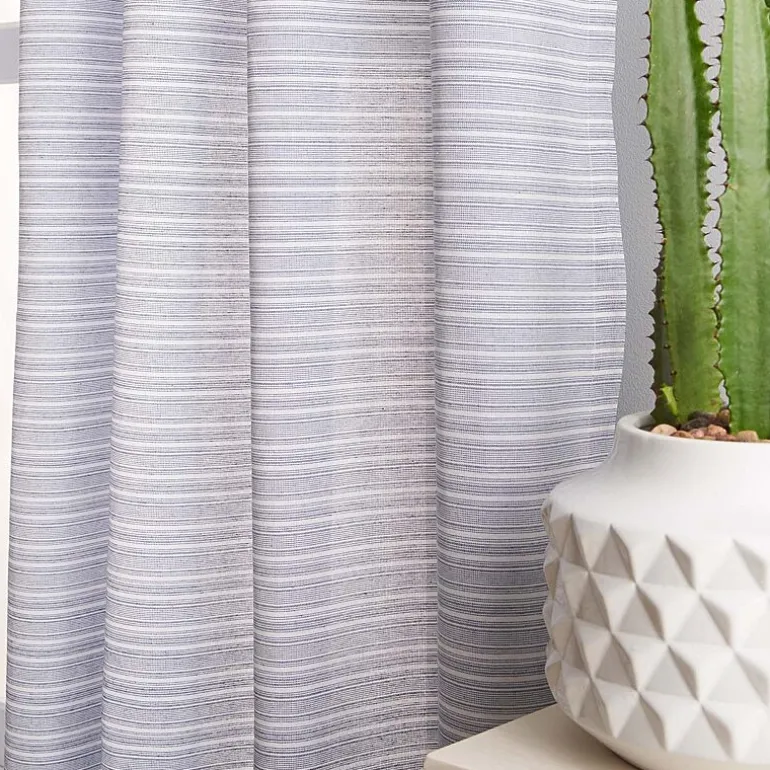 CHF Cargo Stripe Grommet Top Light-Filtering Set of 2 Curtain Panel