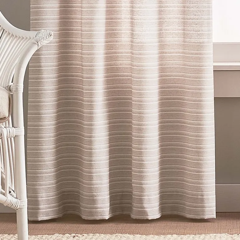CHF Cargo Stripe Grommet Top Light-Filtering Set of 2 Curtain Panel