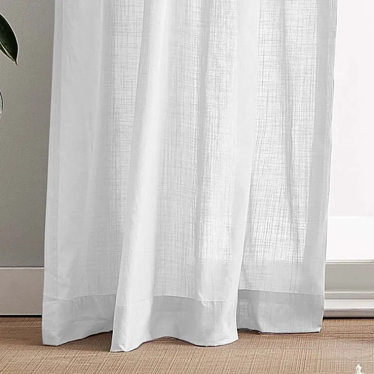 CHF 100% Cotton Tie Top Sheer Set of 2 Curtain Panel