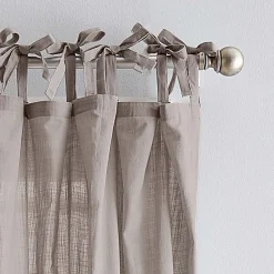 CHF 100% Cotton Tie Top Sheer Set of 2 Curtain Panel