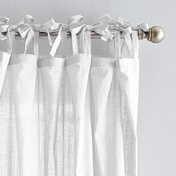 CHF 100% Cotton Tie Top Sheer Set of 2 Curtain Panel