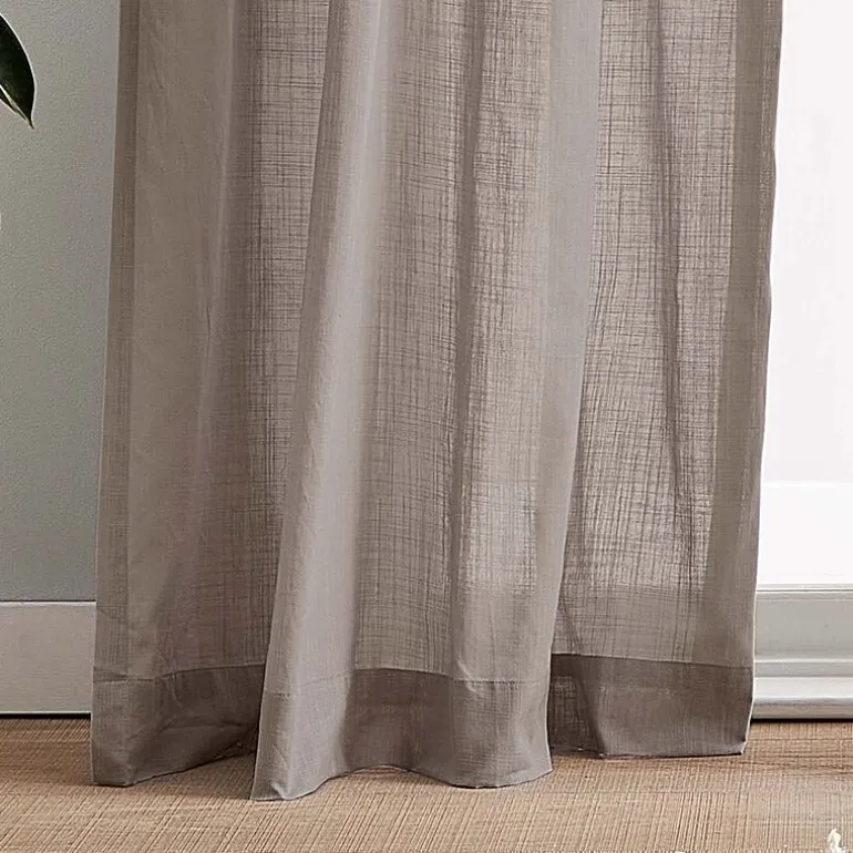 CHF 100% Cotton Tie Top Sheer Set of 2 Curtain Panel
