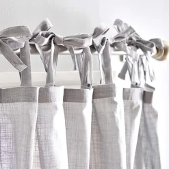 CHF 100% Cotton Tie Top Sheer Set of 2 Curtain Panel
