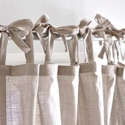 CHF 100% Cotton Tie Top Sheer Set of 2 Curtain Panel