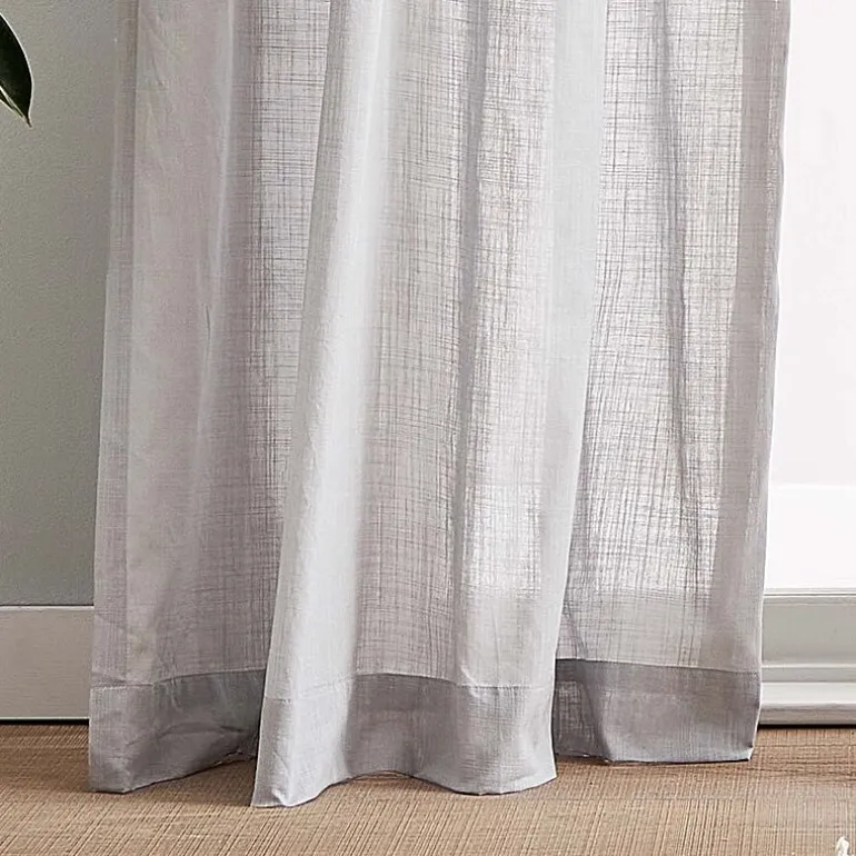 CHF 100% Cotton Tie Top Sheer Set of 2 Curtain Panel
