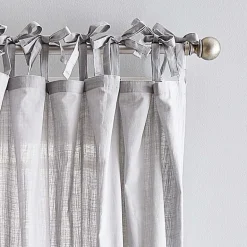 CHF 100% Cotton Tie Top Sheer Set of 2 Curtain Panel