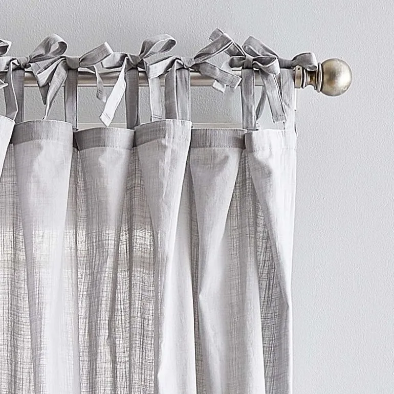 CHF 100% Cotton Tie Top Sheer Set of 2 Curtain Panel