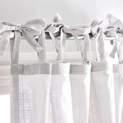 CHF 100% Cotton Tie Top Sheer Set of 2 Curtain Panel