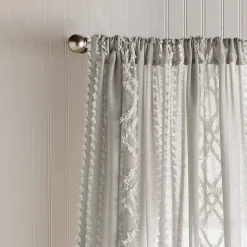 CHF Cut Geo Rod Pocket Light-Filtering Set of 2 Curtain Panel