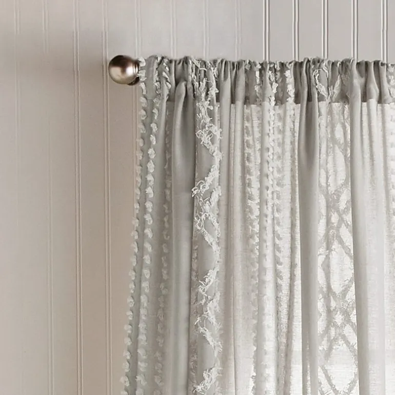 CHF Cut Geo Rod Pocket Light-Filtering Set of 2 Curtain Panel