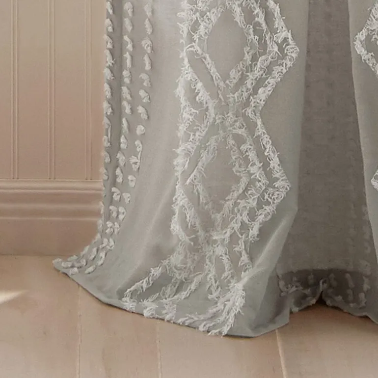 CHF Cut Geo Rod Pocket Light-Filtering Set of 2 Curtain Panel