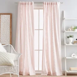 CHF Cut Geo Rod Pocket Light-Filtering Set of 2 Curtain Panel