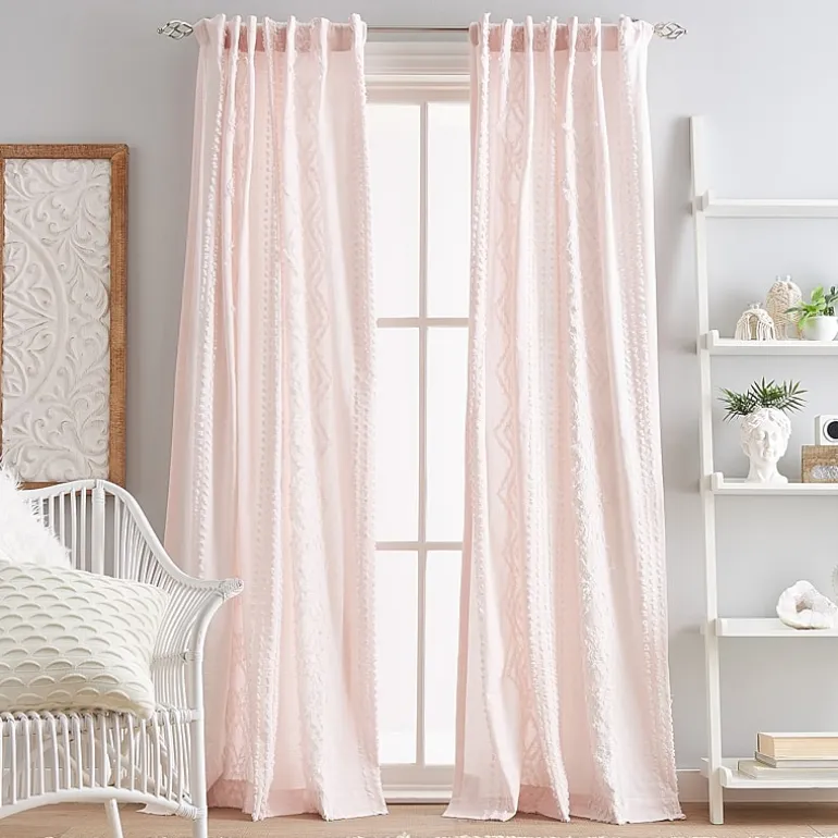CHF Cut Geo Rod Pocket Light-Filtering Set of 2 Curtain Panel