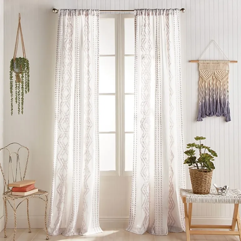 CHF Cut Geo Rod Pocket Light-Filtering Set of 2 Curtain Panel