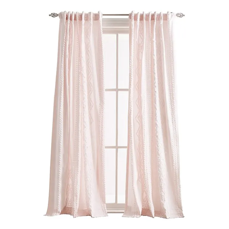 CHF Cut Geo Rod Pocket Light-Filtering Set of 2 Curtain Panel