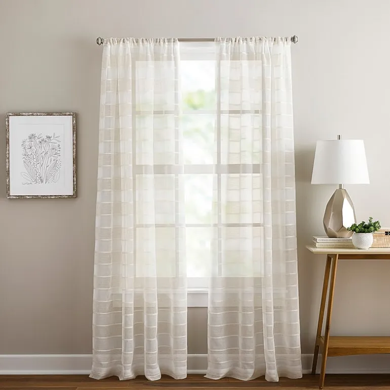 CHF Harbor Rod Pocket Sheer Set of 2 Curtain Panel