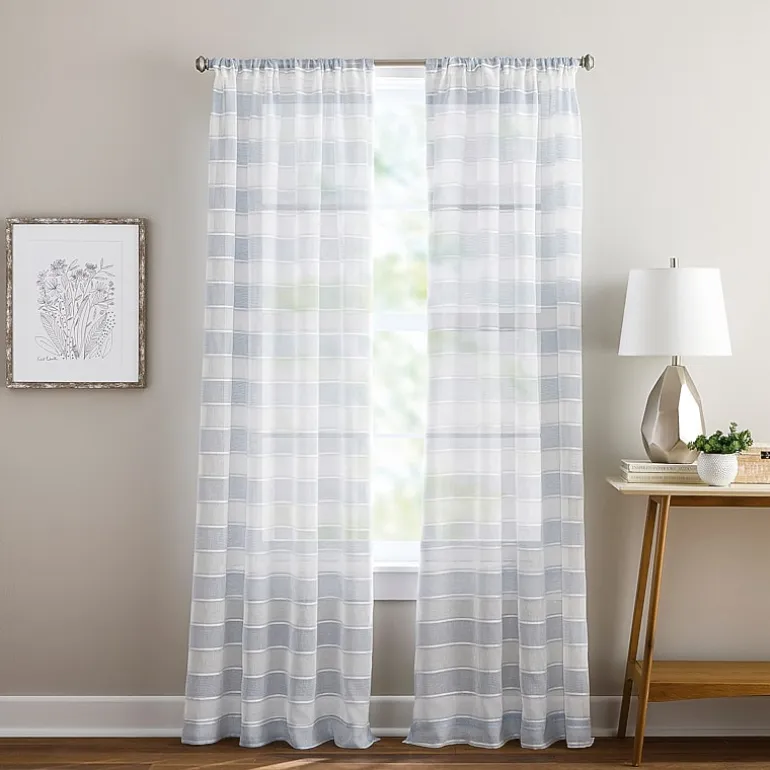 CHF Harbor Rod Pocket Sheer Set of 2 Curtain Panel