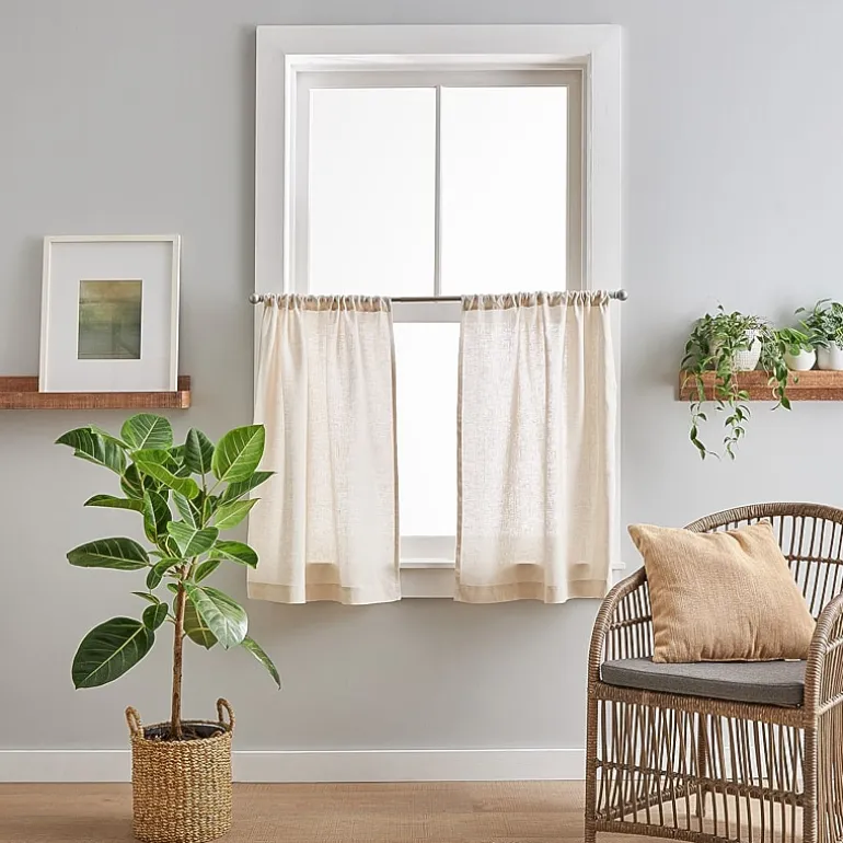 CHF 100% Linen 2-pc. Rod Pocket Window Tier