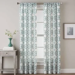 CHF Lotus Harmony Rod Pocket Light-Filtering Single Curtain Panel